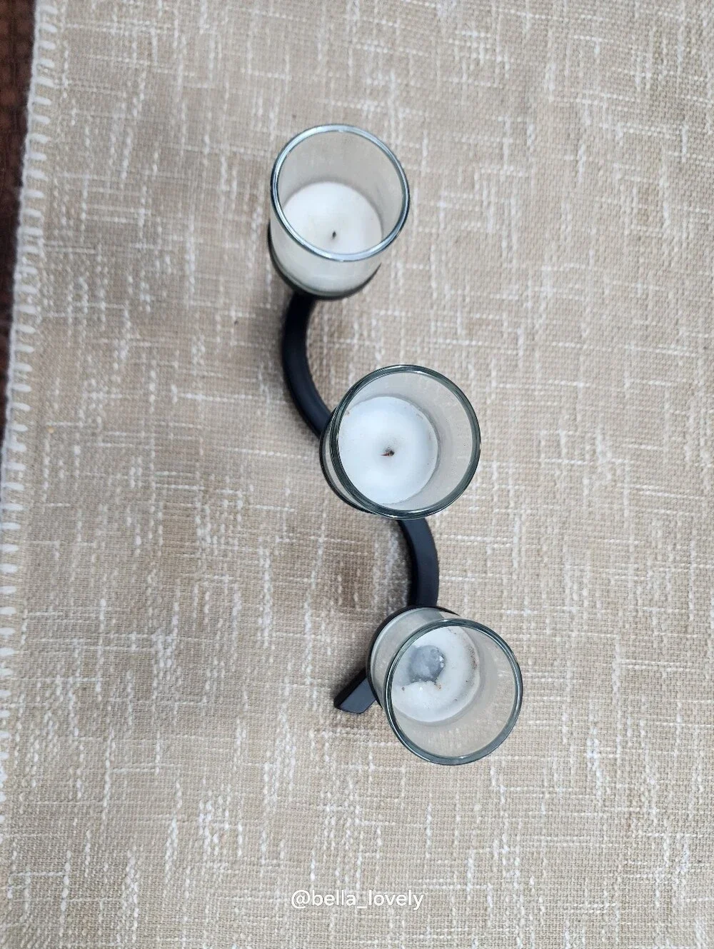 Black Metal Triple Votive Candle Holder